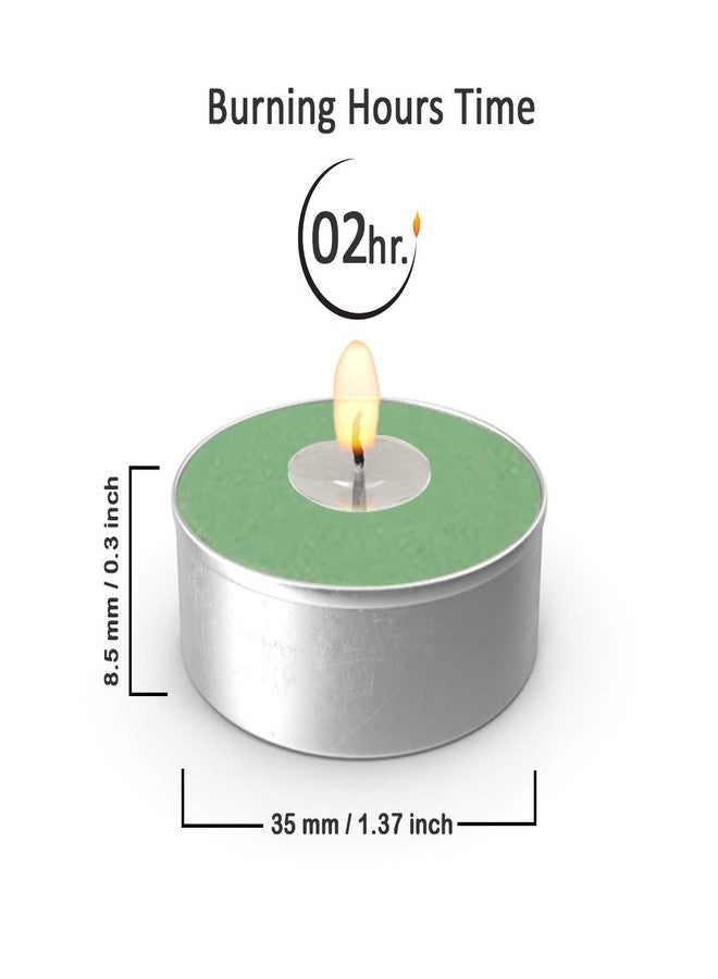 Ein Sof Unscented Tea Lights Candles | Green Paraffin Wax Tealight Candle Perfect for Home Decor | Long Lasting | 2 to 3 Hours Burn Time | Smokeless & Dripless | 3 cm Diameter | Pack of 50 - Image 5